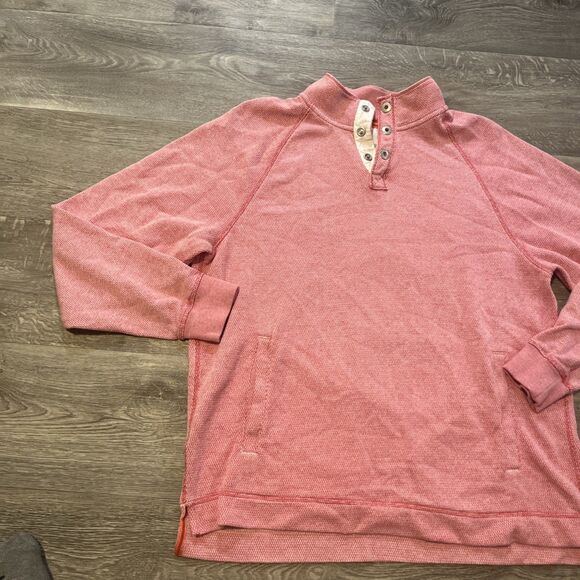 TOMMY BAHAMA Men's Cedar Springs Snap Mock Sweater Pink Sweatshirt Size Medium - Picture 3 of 15